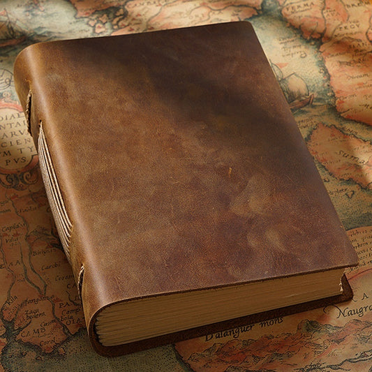 Original Handmade Sketchbook | Cowhide Retro Leather Notebook | Creative Notebook Diary