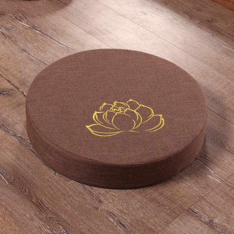 Embroidered Linen Lotus Meditation | Meditation Futon