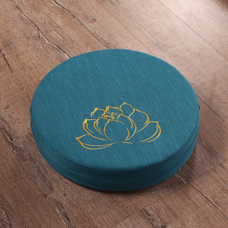 Embroidered Linen Lotus Meditation | Meditation Futon