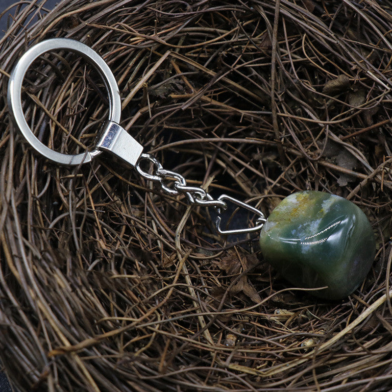 Crystal agate keychain