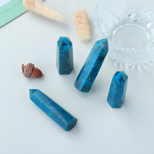 Blue Apatite Point Healing Crystal Stone | Tower Reiki Energy