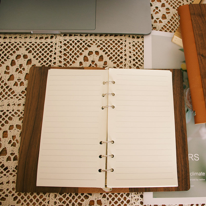 Walnut Loose-leaf Journal With Detachable Paper